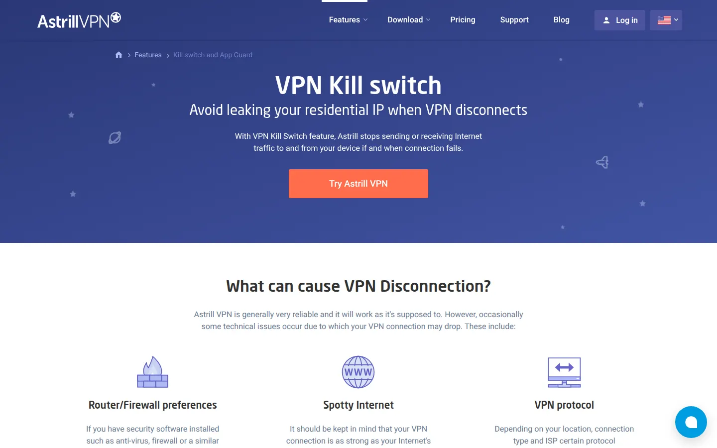 Screenshot: Astrill VPN apps / download page