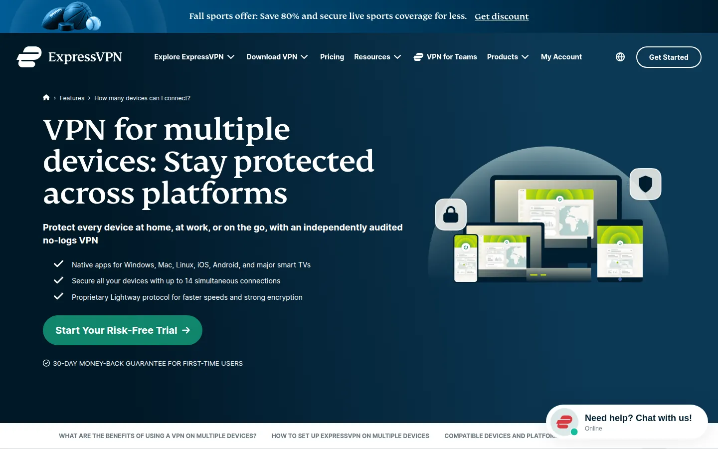 Screenshot: ExpressVPN apps / download page