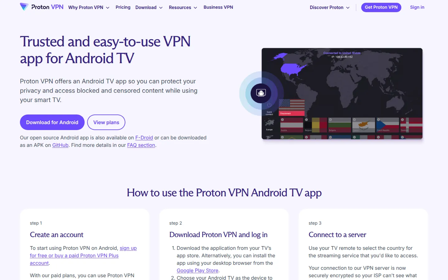 Screenshot: Proton VPN apps / download page