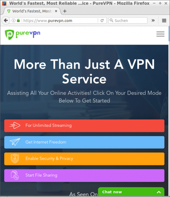 PureVPN, a responsive site
